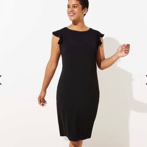 LOFT Black Flutter Sleeve Dress